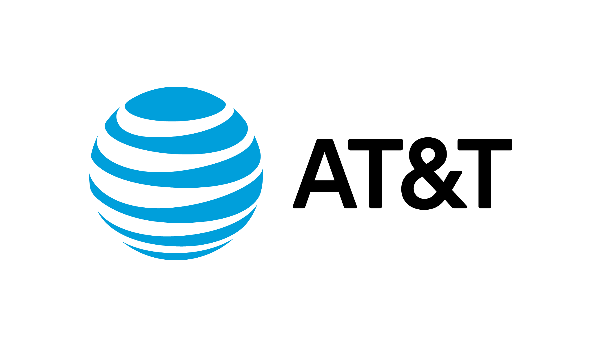 Blue AT&T globe logo to the left of text "AT&T"