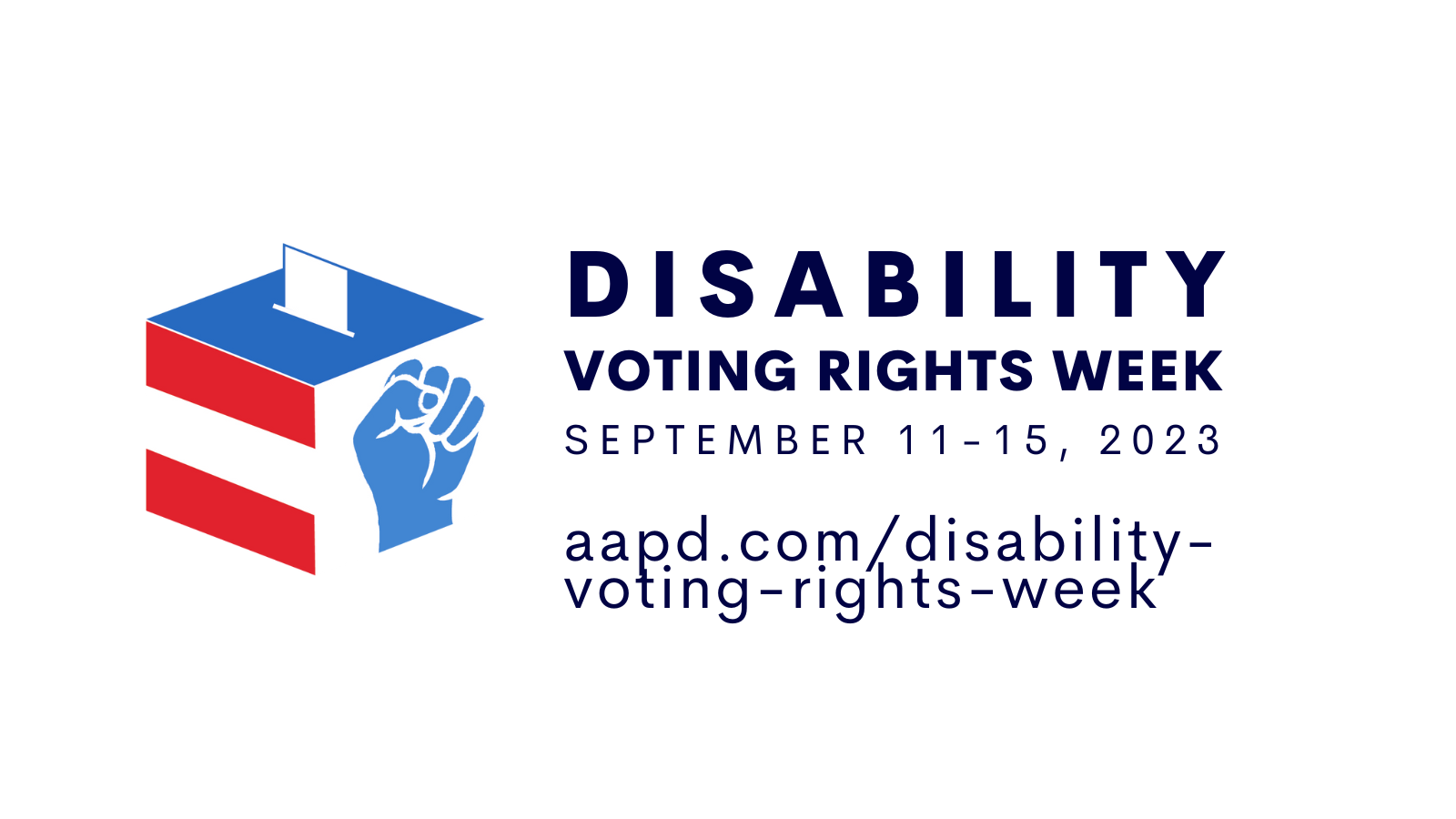 Disability Voting Rights Week logo and date September 11-15, 2023