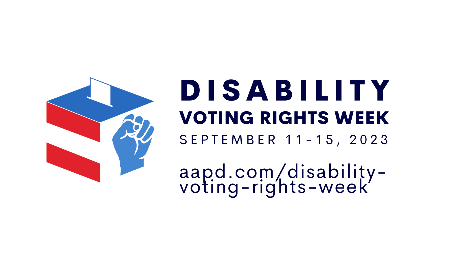 2023 DVRW Disability Voting Rights Week logo and date September 11-15, 2023