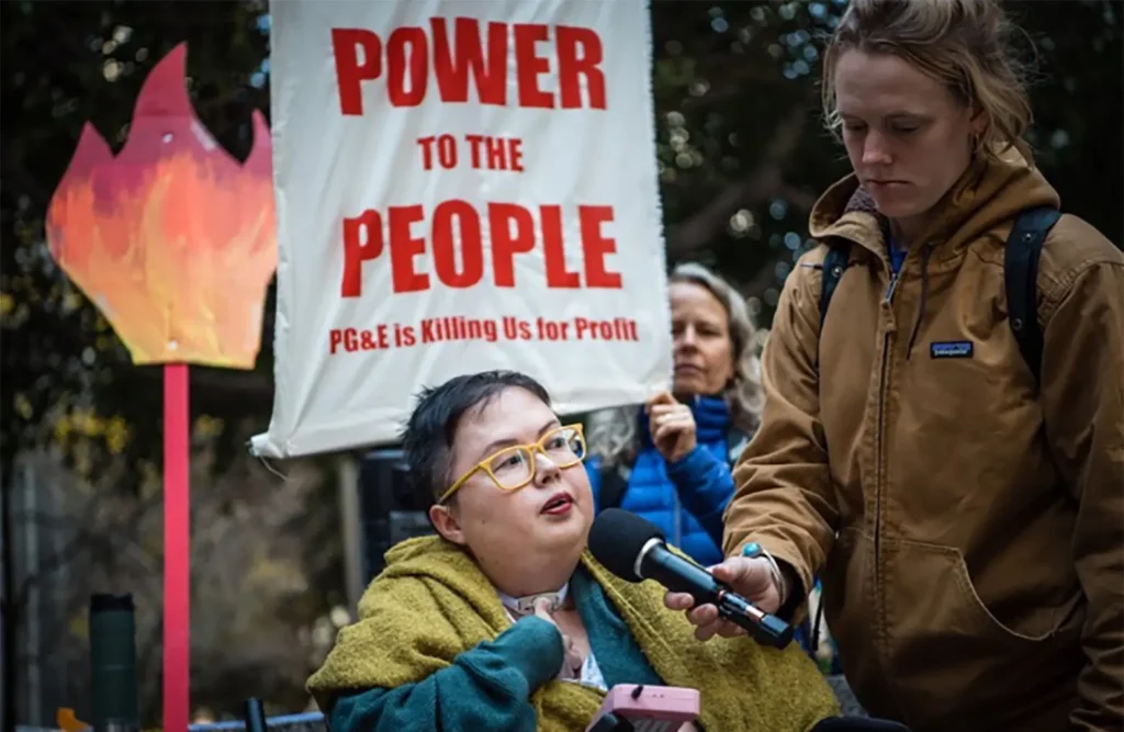 Stacey Park Milbern at a protest