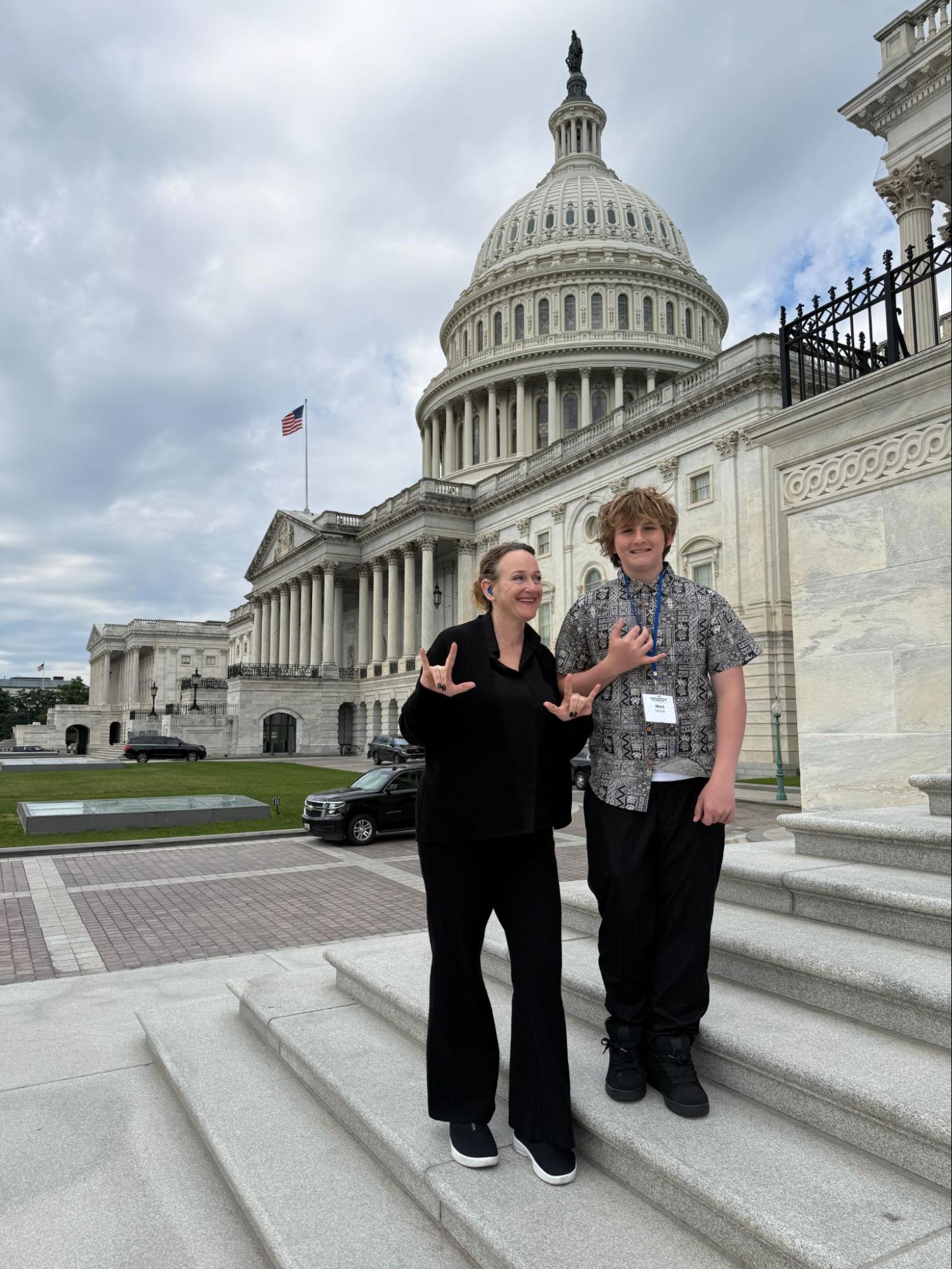 Meriah and her son at the Capitol