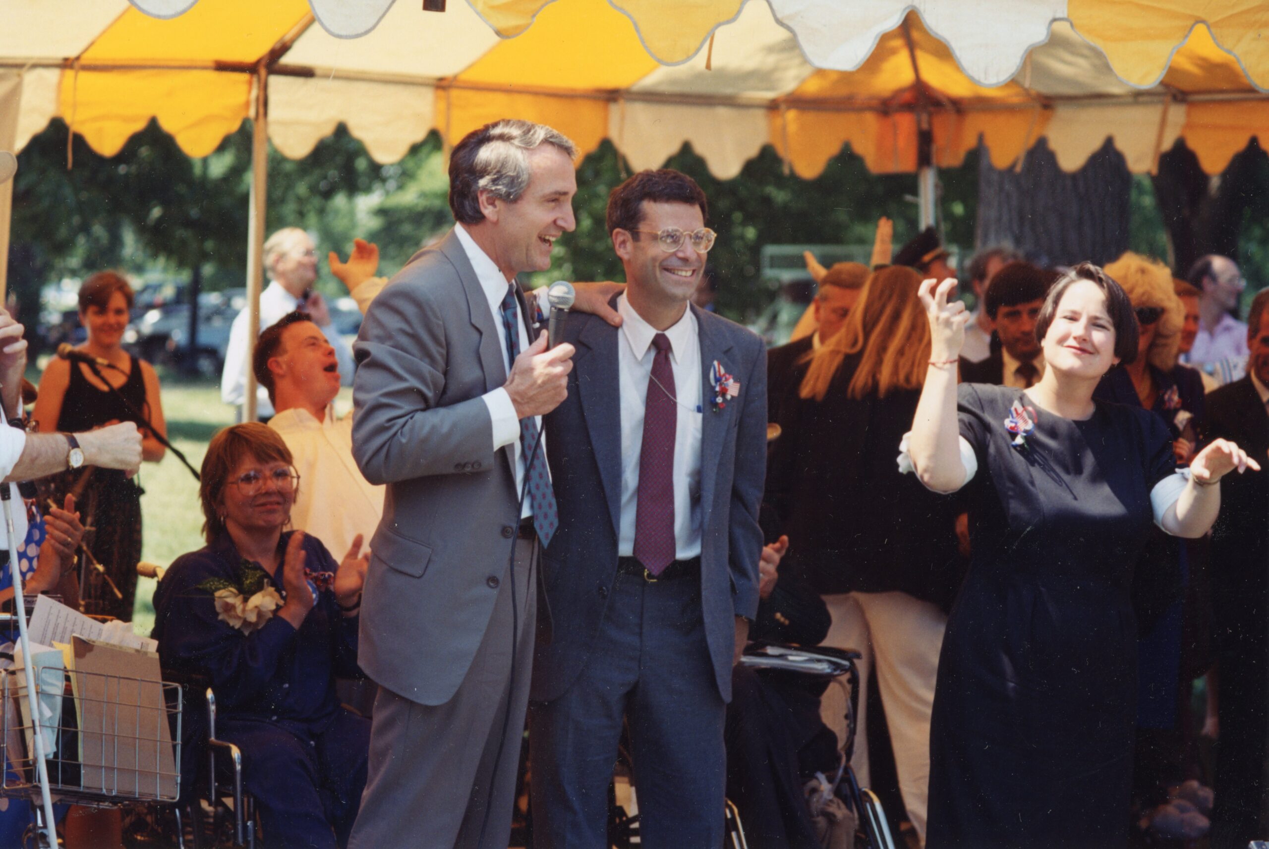 Senator Harkin and Bobby Silverstein at the signing of the ADA.