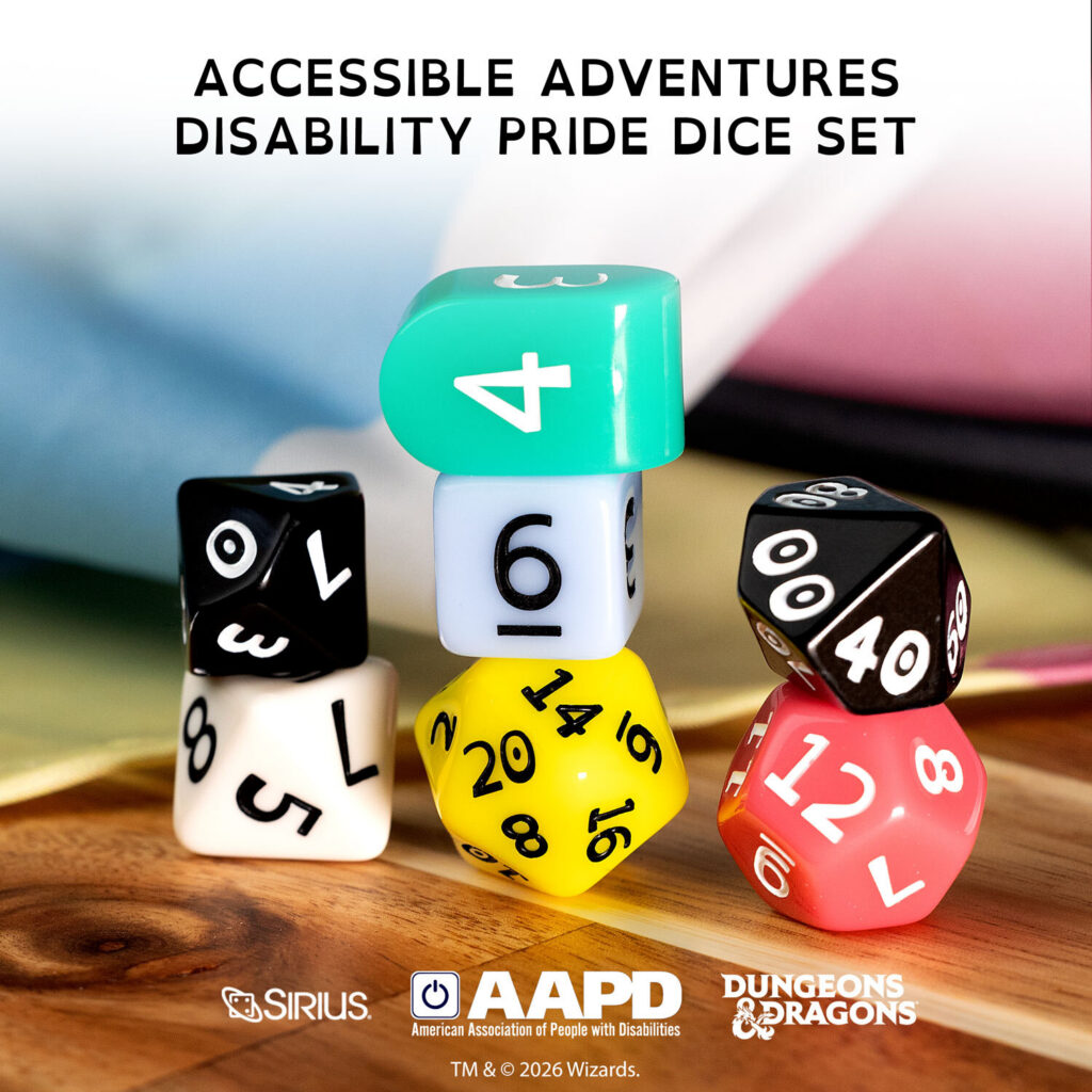 Accessible Adventures Disability Pride Dice Set